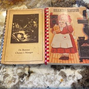 Two very old cookbooks one from Louisiana and one from Texas